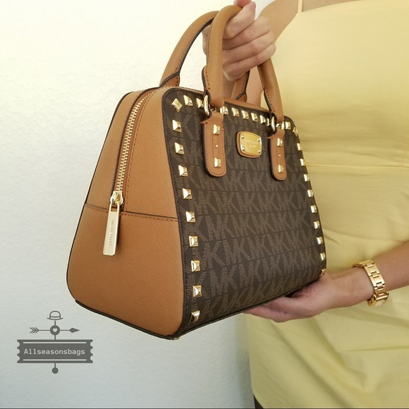 NWT Michael Kors Sandrine studded satchel Small - Picture 4 of 8